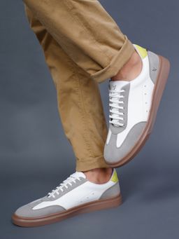 Yoho - Stitch Men’S Premium Suede Cushioned Slip On White Sneakers