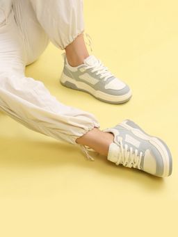 Yoho - Zing Women’S Dual Tone Colour Block Rope Laces Grey Sneakers