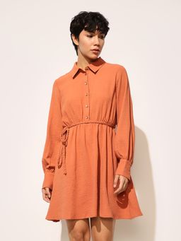 ONLY - Womens Fit and Flare Orange Belt with Dress
