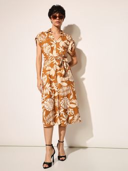 ONLY - Womens Fit and Flare Brown Belt with Dress