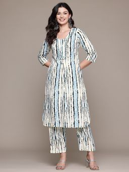 Readiprint - Viscose Fabric Cream Kurta and Pant (Set of 2)