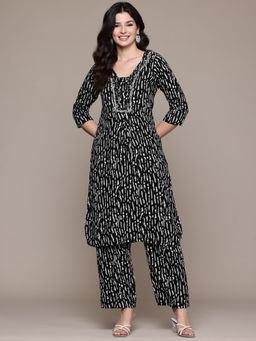 Readiprint - Viscose Fabric Black Kurta and Palazzo (Set of 2)