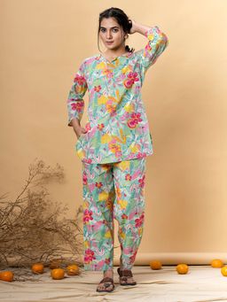 Readiprint - Cotton Sea Green Color Co-Ord (Set of 2)