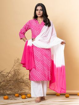 Readiprint - Cotton Pink Color Kurta and Palazzo with Dupatta (Set of 3)