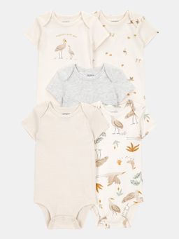 Carter's - Kids Multi-Color Striped Birds Cotton Onesies (Pack of 5)