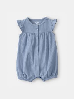 Carter's - Baby Girl Blue Rib Romper