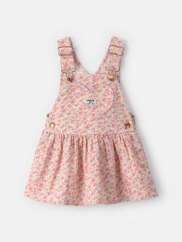 Oshkosh B'gosh - Baby Girl Pink Floral Heart Pocket Dungaree