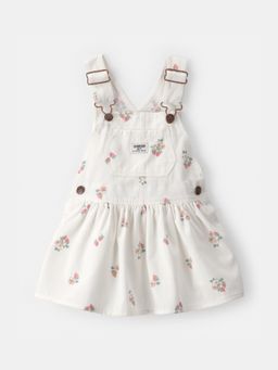 Oshkosh B'gosh - Baby Girl White Strawberry Dungaree