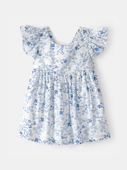 Oshkosh B'gosh - Baby Girl White Floral Ruffle Dress with Bloomer