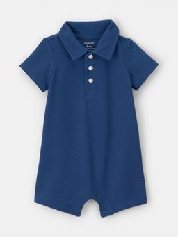 Carter's - Baby Boy Navy Blue Pique Polo Romper