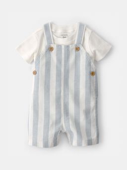 Carter's - Baby Boy Blue Stripe Dungaree with T-shirt