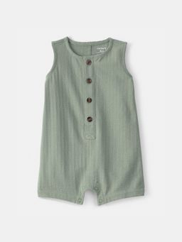 Carter's - Baby Boy Green Textured Sleeveless Romper