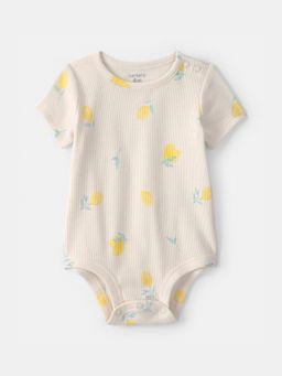 Carter's - Baby Girl Beige Lemon Printed Onesie