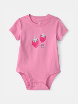 Carter's - Baby Girl Pink So Berry Happy Strawberry Printed Onesie