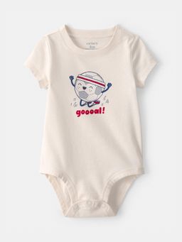 Carter's - Baby Boy Beige Soccer Ball Printed Onesie