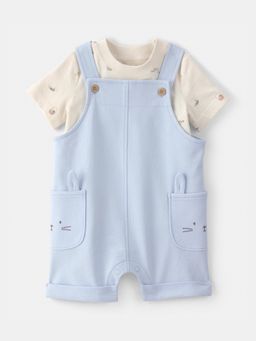 Carter's - Baby Boy Blue Easter Bunny Dungaree with T-shirt