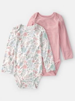 Carter's - Baby Girl Multi-Color Butterfly Garden Onesies - Pink/Ivory (Pack of 2)