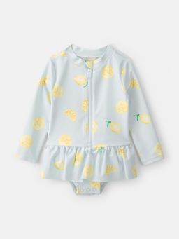 Carter's - Baby Girl Blue Lemon Rashguard Swimsuit