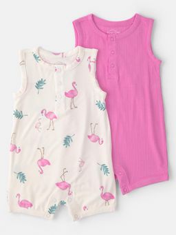 Carter's - Baby Girl Multi-Color Flamingo Sleeveless Rompers (Pack of 2)