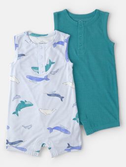 Carter's - Baby Boy Multi-Color Whale Rompers (Pack of 2)
