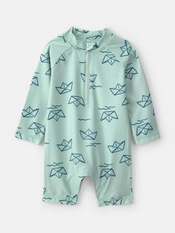 Carter's - Baby Boy Green Fish Long-Sleeve Rashguard Swimsuit