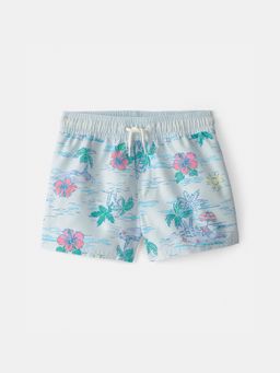 Carter's - Boys Blue Palm Tree Swim Trunk