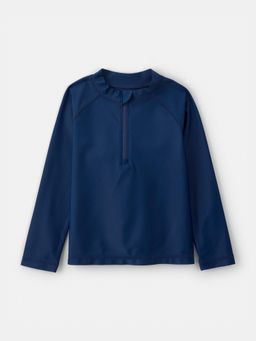 Carter's - Boys Navy Blue Solid Long-Sleeve Swimwear T-shirt