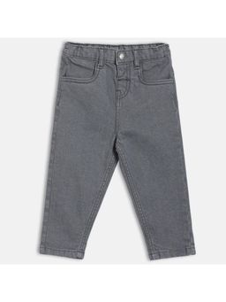 MINI KLUB - Grey Cotton Solid Denim Jeans