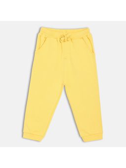 MINI KLUB - Yellow Cotton Solid Joggers
