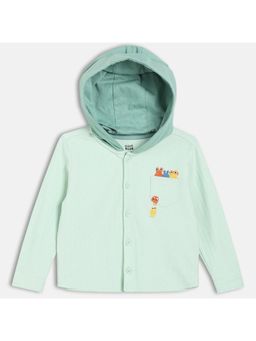 MINI KLUB - Sky Blue Cotton Full Sleeves Cartoon Printed Shirt