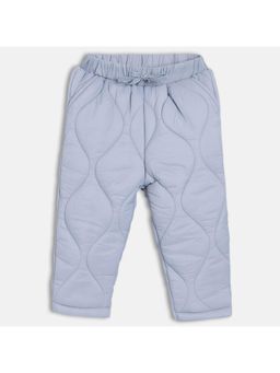 MINI KLUB - Blue Cotton Solid Self Design Pant