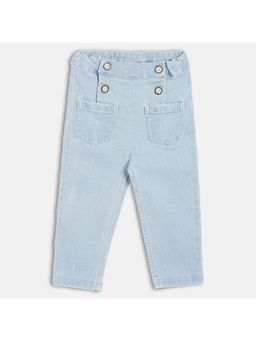 MINI KLUB - Blue Cotton Solid Denim Jeans