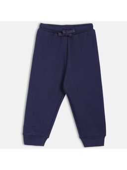 MINI KLUB - Navy Blue Cotton Solid Joggers