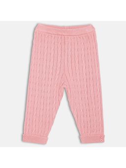 MINI KLUB - Pink Cotton Solid Knit Woven Pant