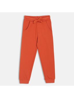 MINI KLUB - Orange Cotton Solid Joggers