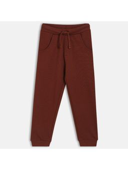 MINI KLUB - Brown Cotton Solid Joggers