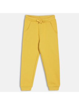 MINI KLUB - Mustard Cotton Solid Joggers