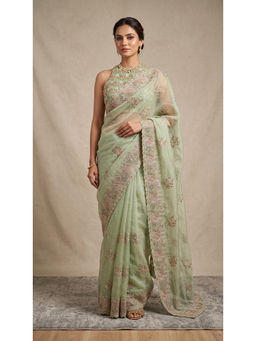 Dress & Dazzle - Mint Green Saree