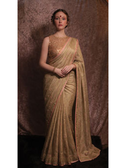 Forreal - Beige Sona Saree