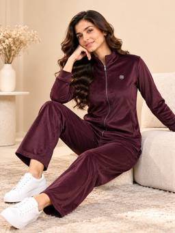 KIZA - Purple Women’s Premium Velvet Co-ord Set