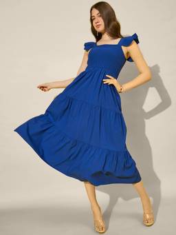 QIOA - Royal Ruffled Strap Dress