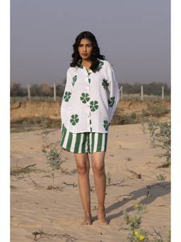 Pichori - Women White Hand Block Printed Cotton Co-ord Set