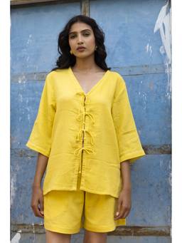 Pichori - Women Yellow Cotton Co-ord Set