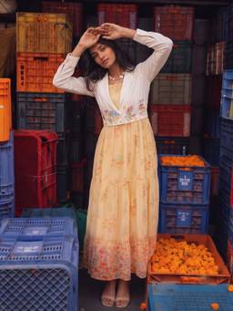 ZUMMER - Yellow Maxi Dress With Jacket