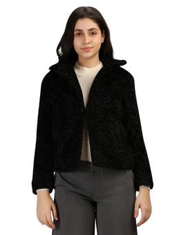 HONNETE - Black Solid Design Winter Coat
