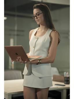 VALESI - White Crepe Celina Top and Skirt
