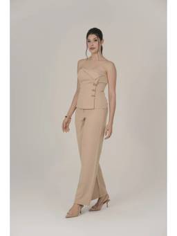 VALESI - Beige Crepe Juliana Co-ord Set