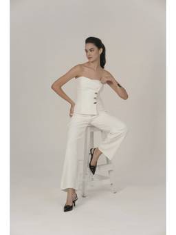 VALESI - White Crepe Juliana Co-ord Set