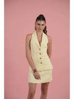 VALESI - Yellow Crepe Sophie Top and Skirt
