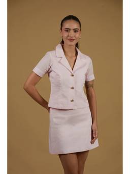 VALESI - Pink Crepe Charlotte Top and Skirt